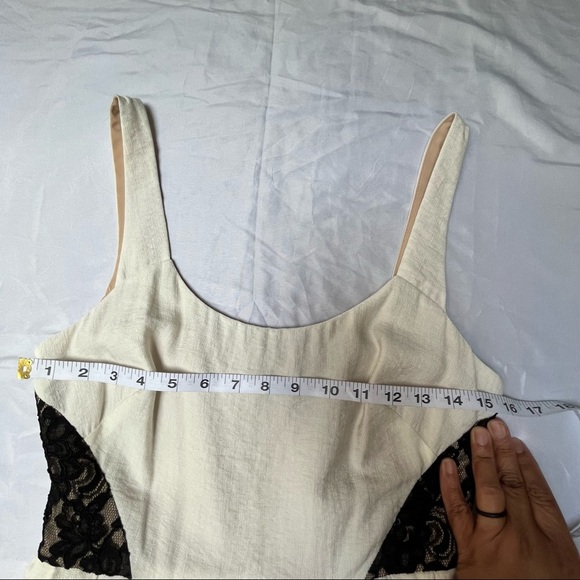 ABS Fit & Flare Ivory and Black Lace Cocktail Dress Size 6 - Picture 16 of 16